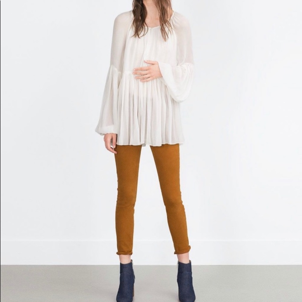 Zara white voluminous shirt